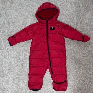 Jordan Red Quilted Footies One Piece